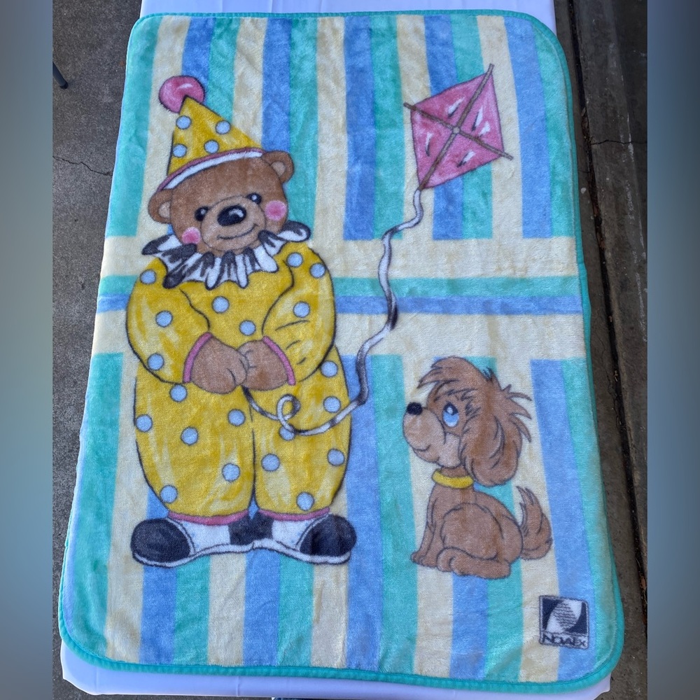 Colorful Bear and Dog Blanket